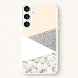 Abstract Marble and Silver Pattern Phone Case for Galaxy S26