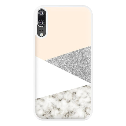 Abstract Marble and Silver Pattern Phone Case for Huawei P20