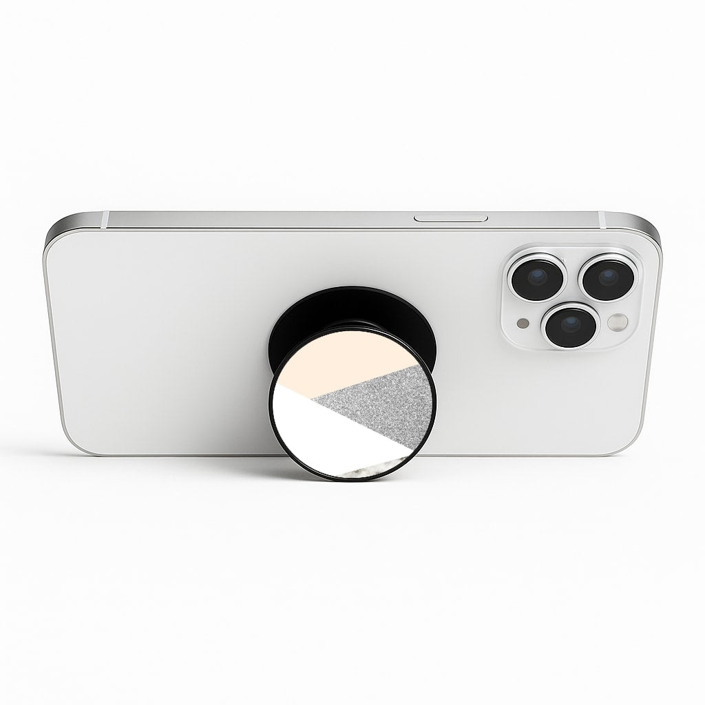 Abstract Marble and Silver Pattern Phone Stand