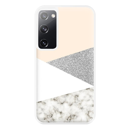 Abstract Marble and Silver Pattern Phone Case for Galaxy S20