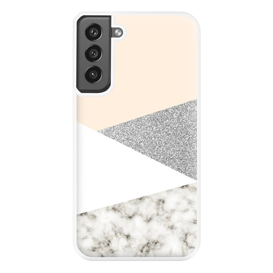 Abstract Marble and Silver Pattern Phone Case for Galaxy S21FE