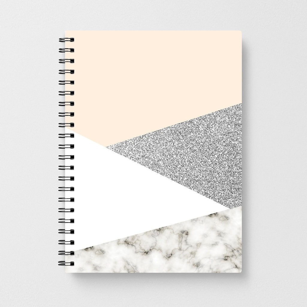 Abstract Marble and Silver Pattern Notebook