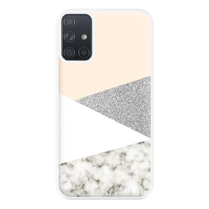 Abstract Marble and Silver Pattern Phone Case for Galaxy A71