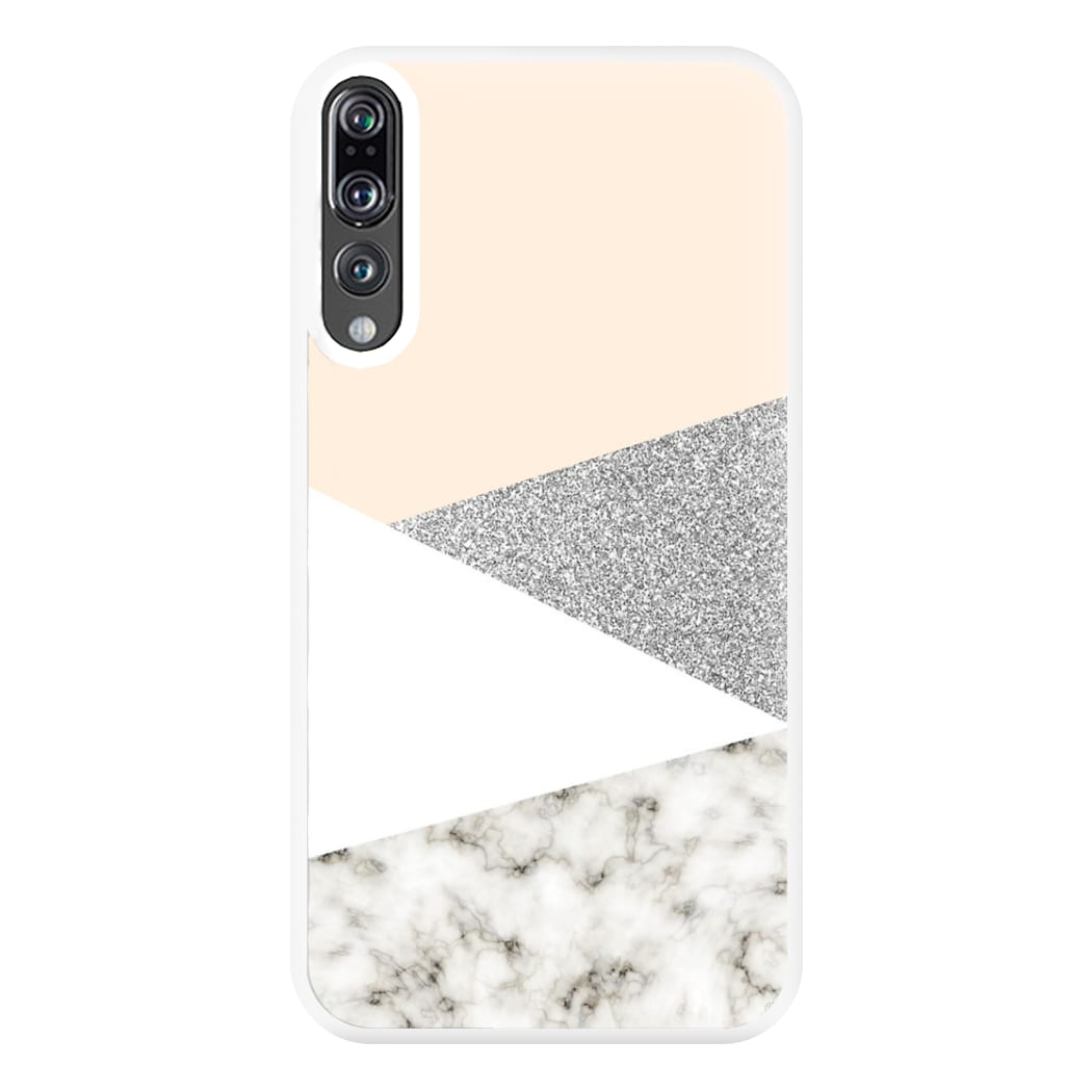 Abstract Marble and Silver Pattern Phone Case for Huawei P20 Pro