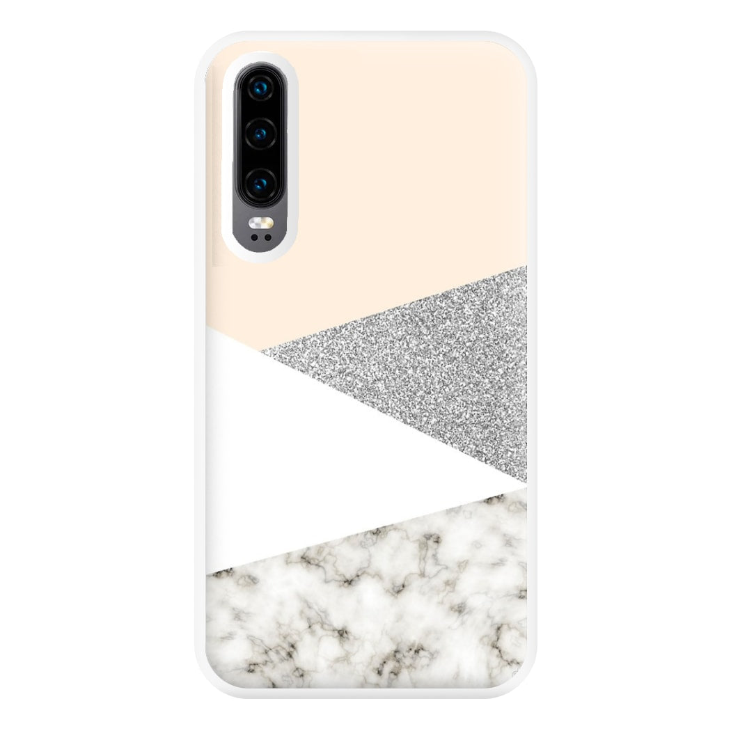 Abstract Marble and Silver Pattern Phone Case for Huawei P30