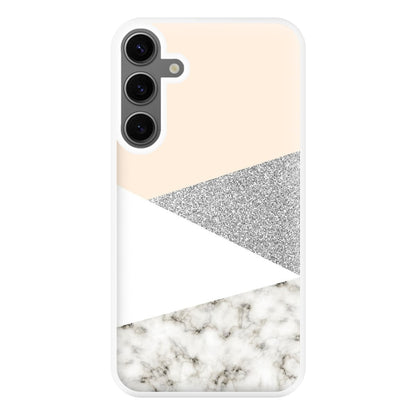 Abstract Marble and Silver Pattern Phone Case for Galaxy S24FE