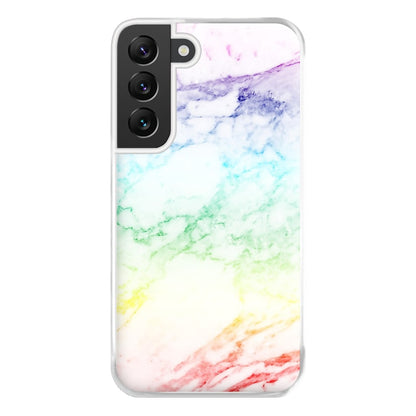 Rainbow Streak Marble Pattern Phone Case for Galaxy S22 Plus