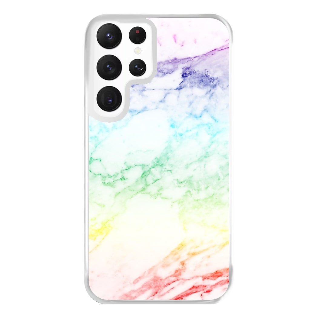 Rainbow Streak Marble Pattern Phone Case for Galaxy S22 Ultra