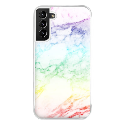 Rainbow Streak Marble Pattern Phone Case for Galaxy S21 Plus