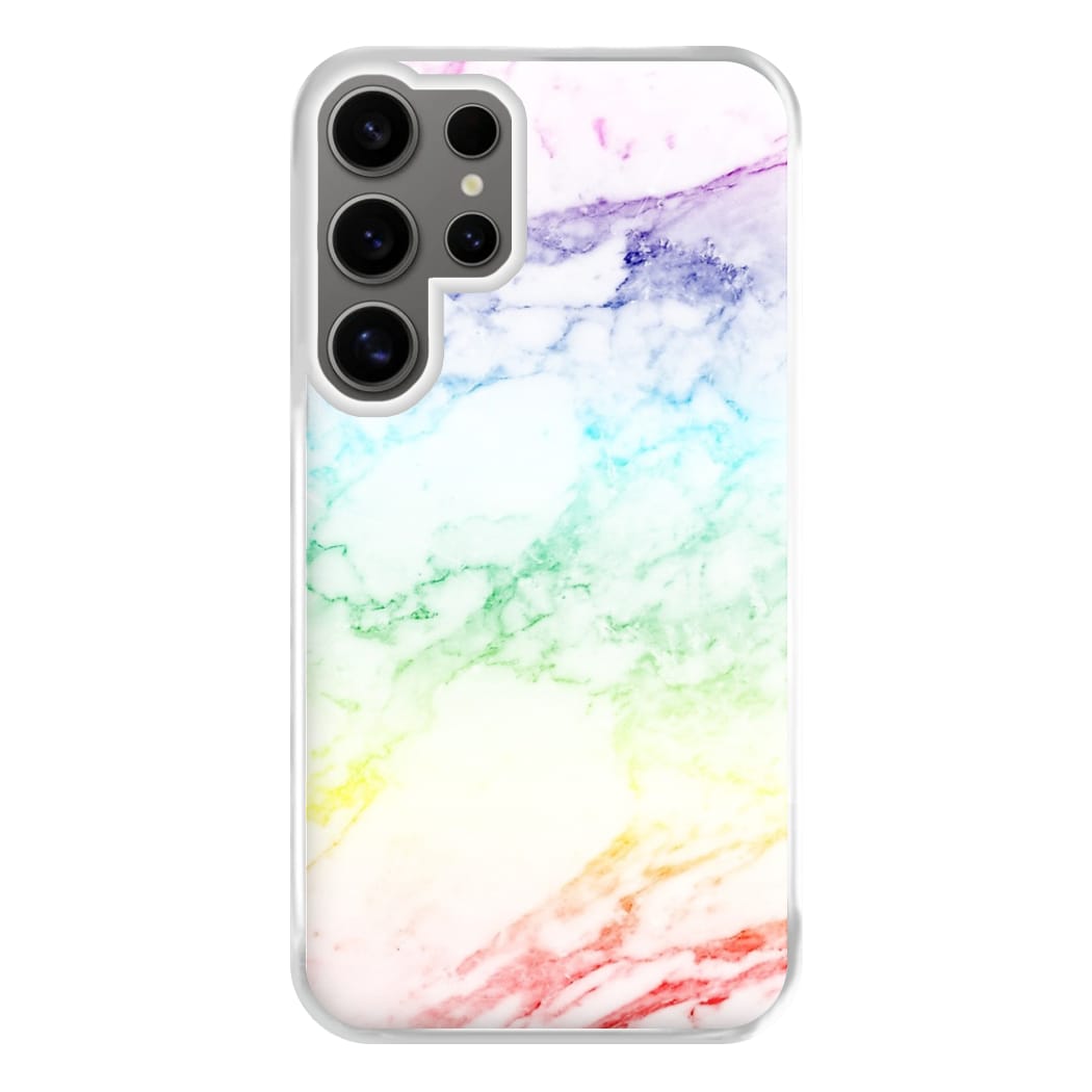 Rainbow Streak Marble Pattern Phone Case for Galaxy S24 Ultra