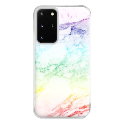 Rainbow Streak Marble Pattern Phone Case for Galaxy S20 Plus