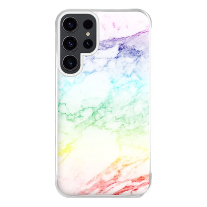 Rainbow Streak Marble Pattern Phone Case for Galaxy S23 Ultra