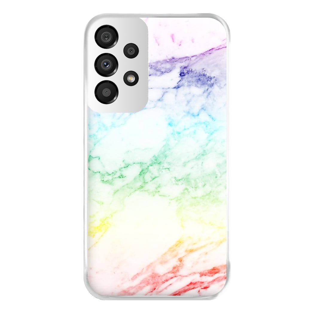 Rainbow Streak Marble Pattern Phone Case for Galaxy A33