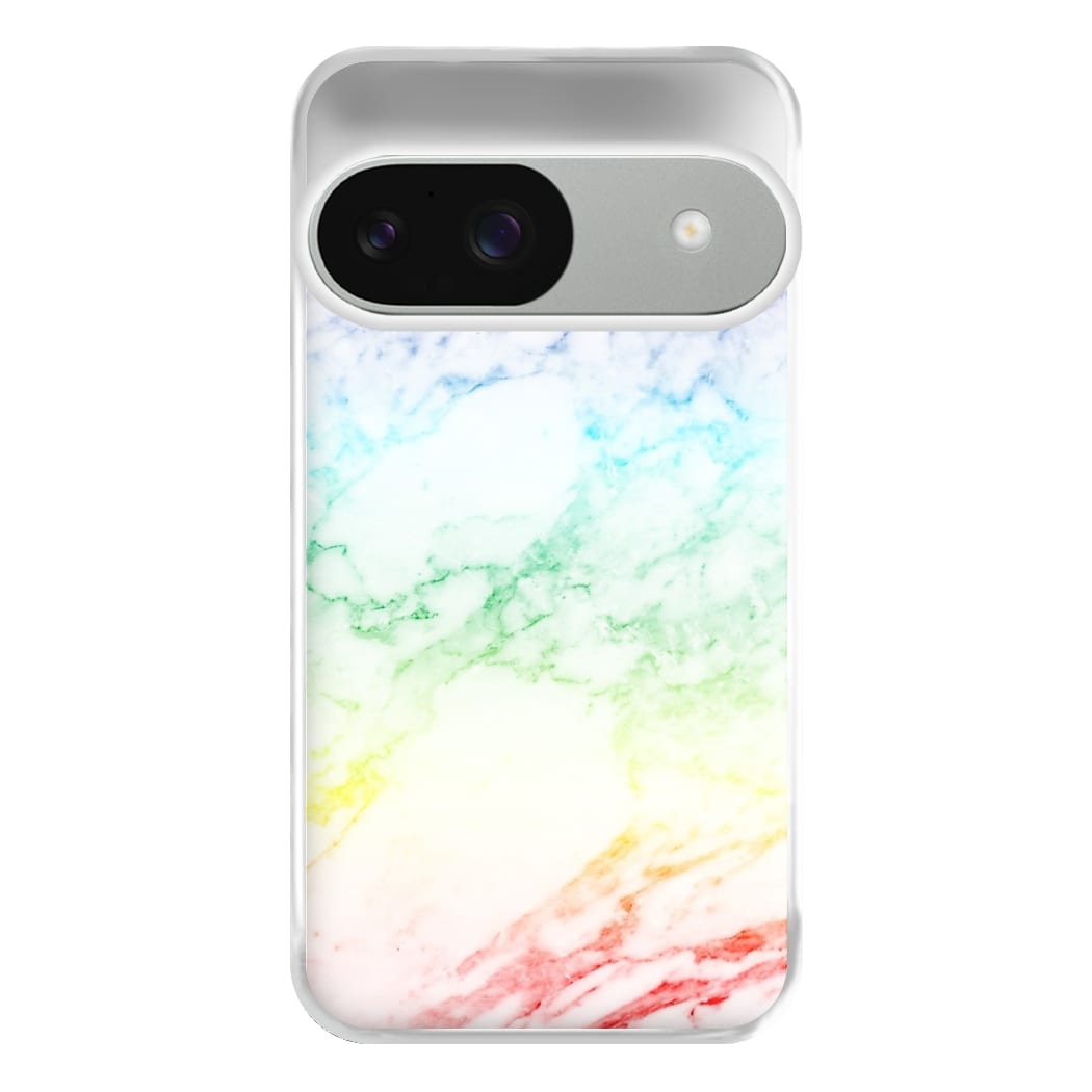 Rainbow Streak Marble Pattern Phone Case for Google Pixel 9 / 9 Pro