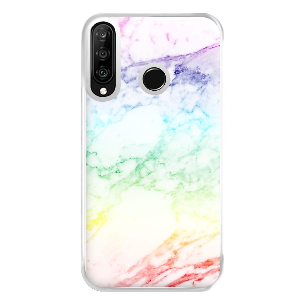 Rainbow Streak Marble Pattern Phone Case for Huawei P30 Lite