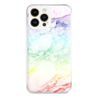 Rainbow Streak Marble Pattern Phone Case for iPhone 14 Pro Max