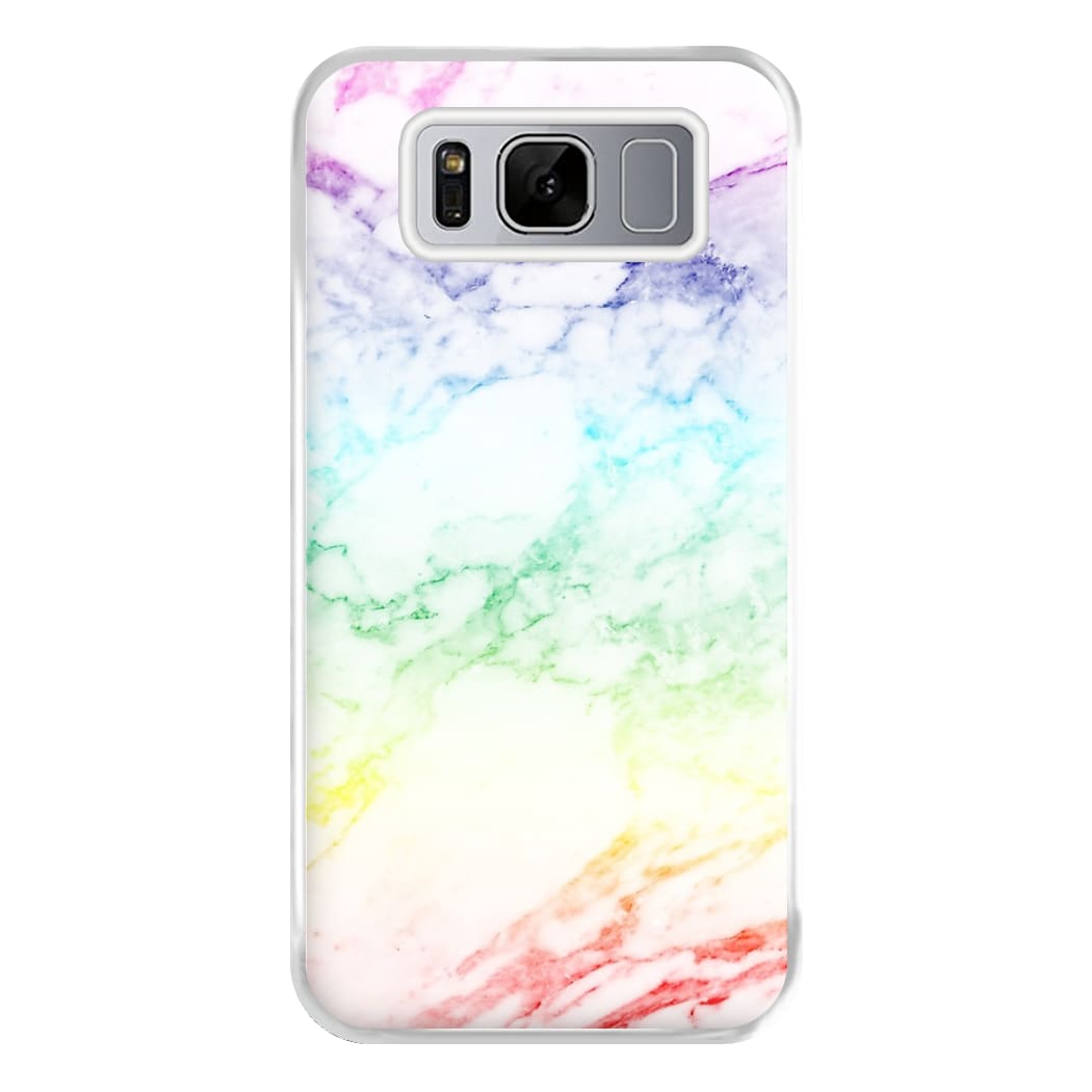 Rainbow Streak Marble Pattern Phone Case for Galaxy S8 Plus