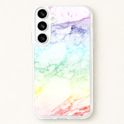 Rainbow Streak Marble Pattern Phone Case for Galaxy S26 Plus