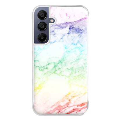 Rainbow Streak Marble Pattern Phone Case for Galaxy A16