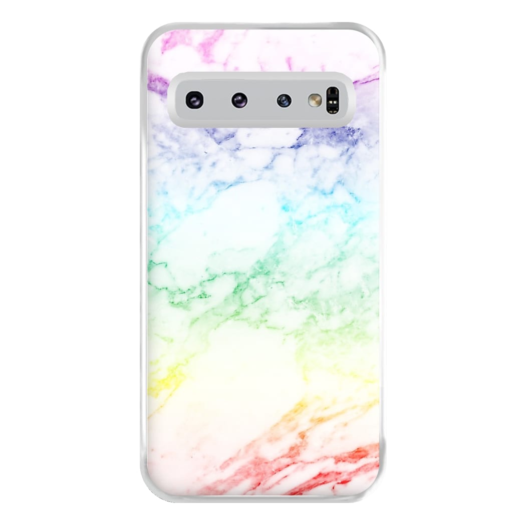 Rainbow Streak Marble Pattern Phone Case for Galaxy S10 Plus