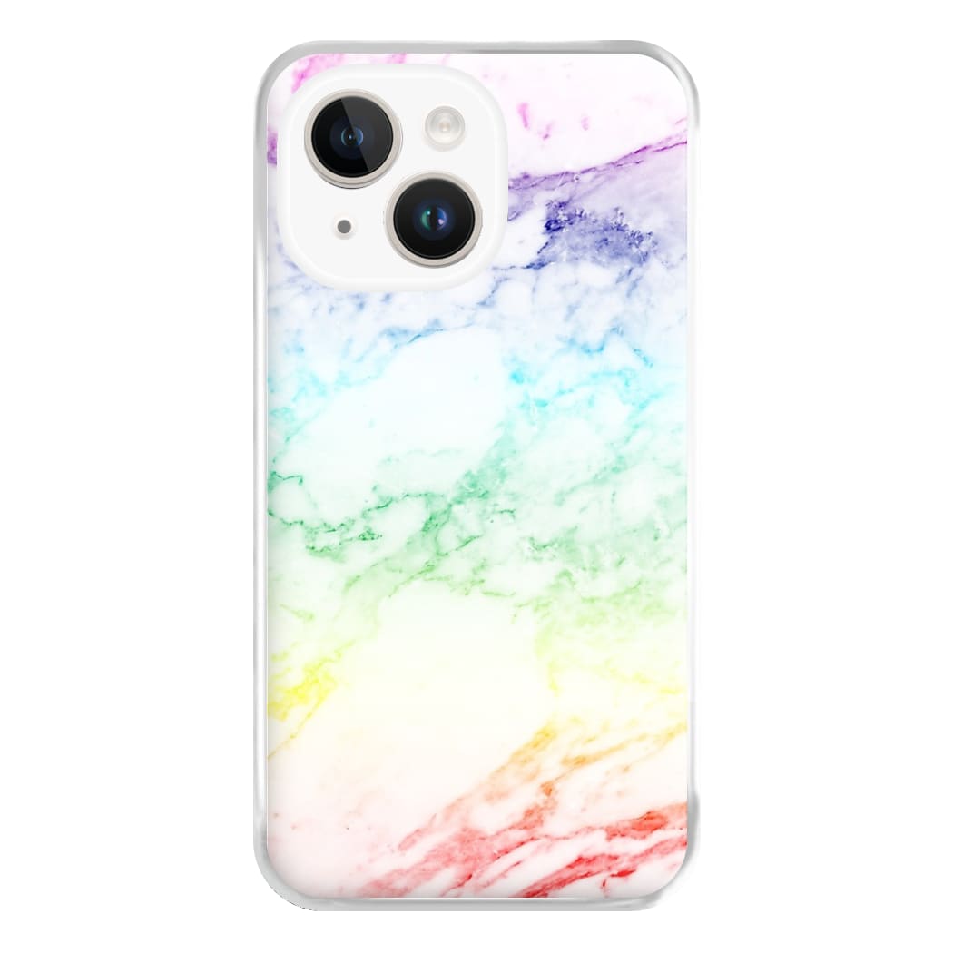 Rainbow Streak Marble Pattern Phone Case for iPhone 14 Plus