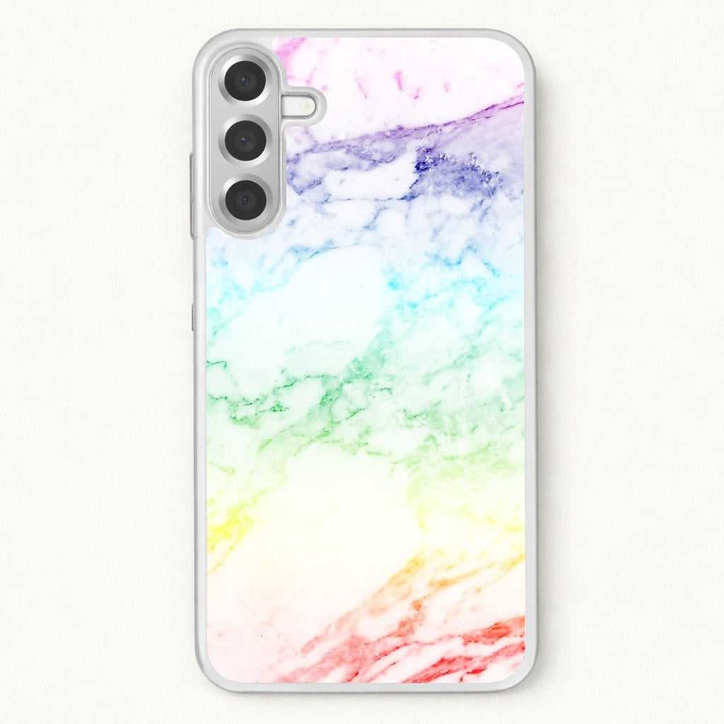 Rainbow Streak Marble Pattern Phone Case for Galaxy A17