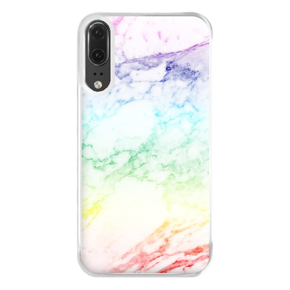 Rainbow Streak Marble Pattern Phone Case for Huawei P20