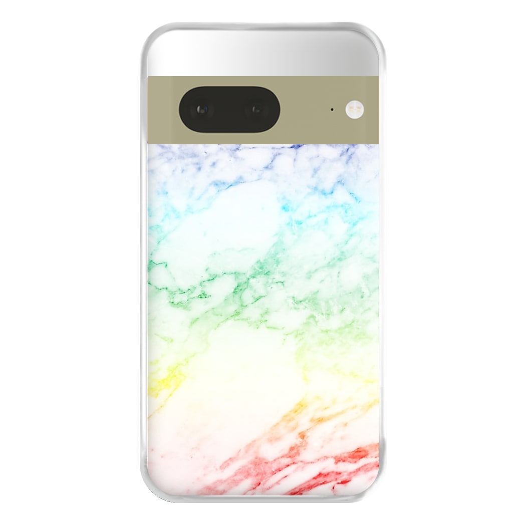 Rainbow Streak Marble Pattern Phone Case for Google Pixel 7a