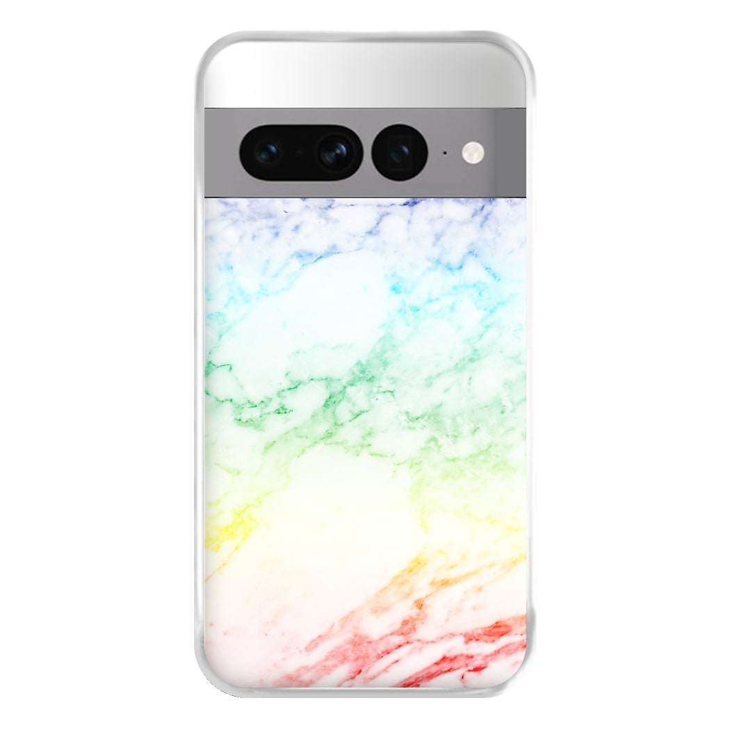 Rainbow Streak Marble Pattern Phone Case for Google Pixel 7 Pro