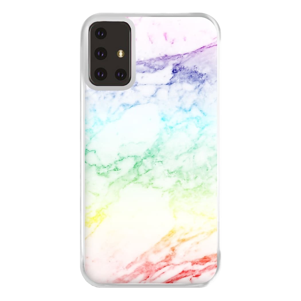 Rainbow Streak Marble Pattern Phone Case for Galaxy A71