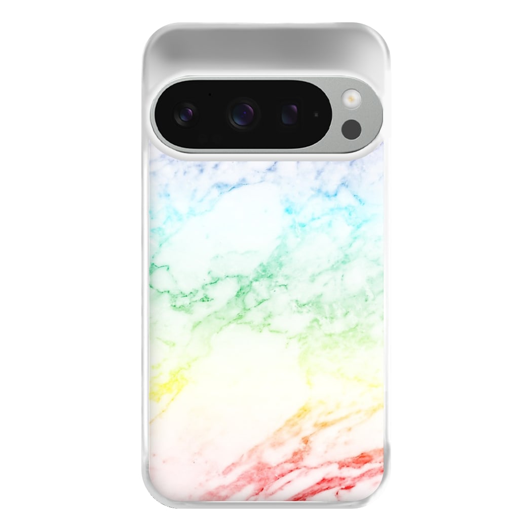 Rainbow Streak Marble Pattern Phone Case for Google Pixel 9 Pro XL