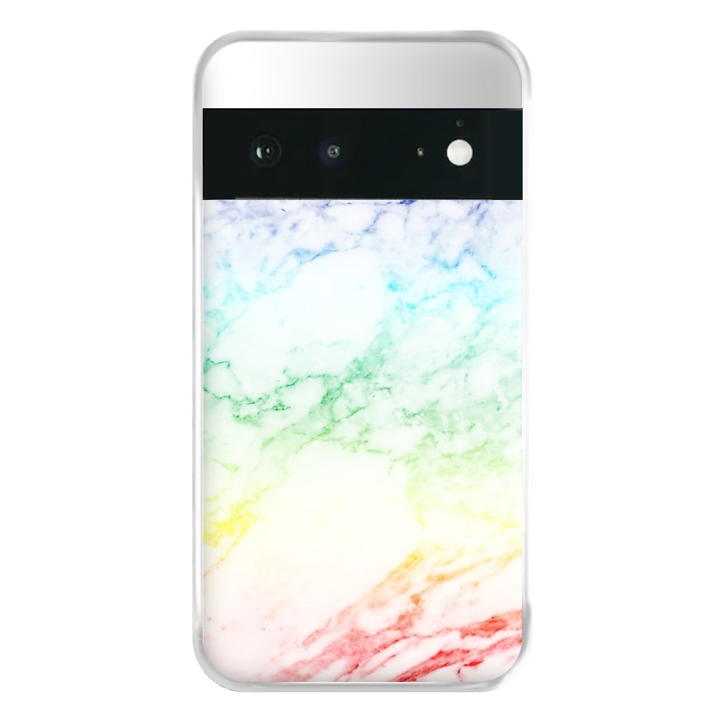 Rainbow Streak Marble Pattern Phone Case for Google Pixel 6a