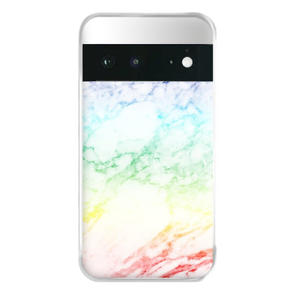 Rainbow Streak Marble Pattern Phone Case for Google Pixel 6a