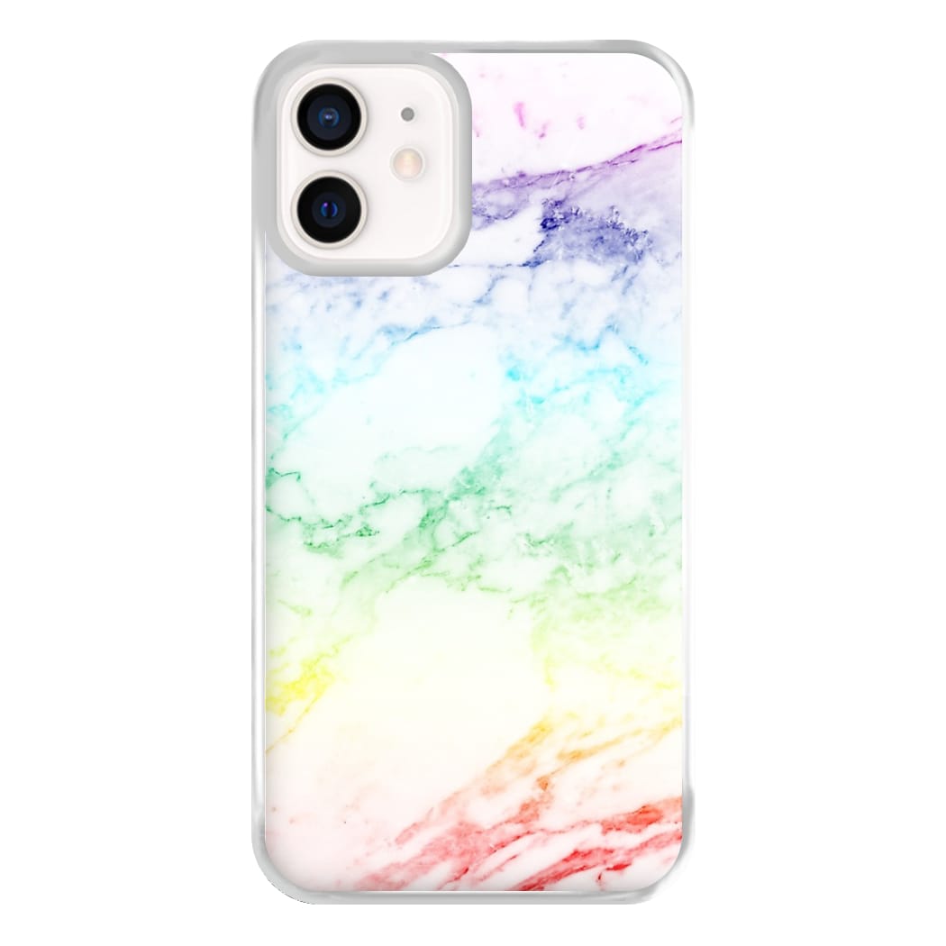 Rainbow Streak Marble Pattern Phone Case for iPhone 12 Mini