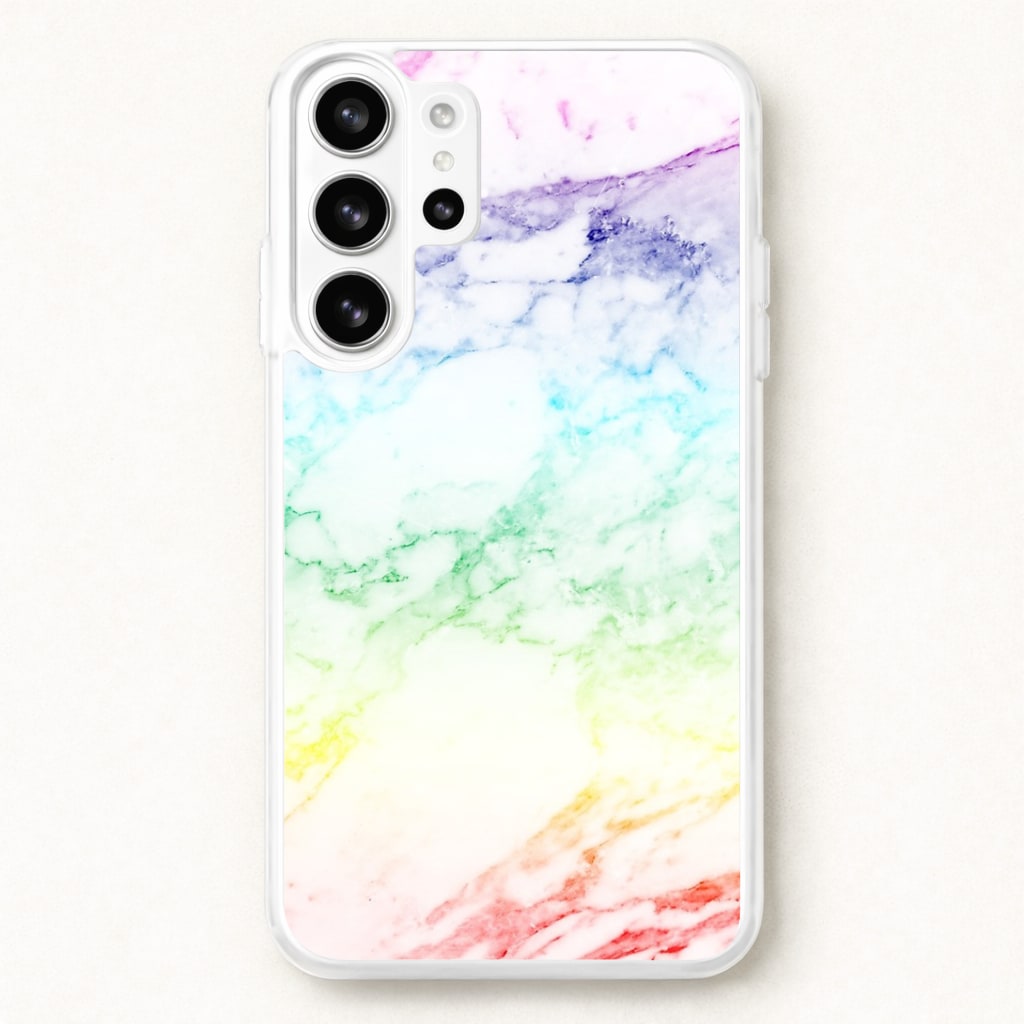 Rainbow Streak Marble Pattern Phone Case for Galaxy S26 Ultra