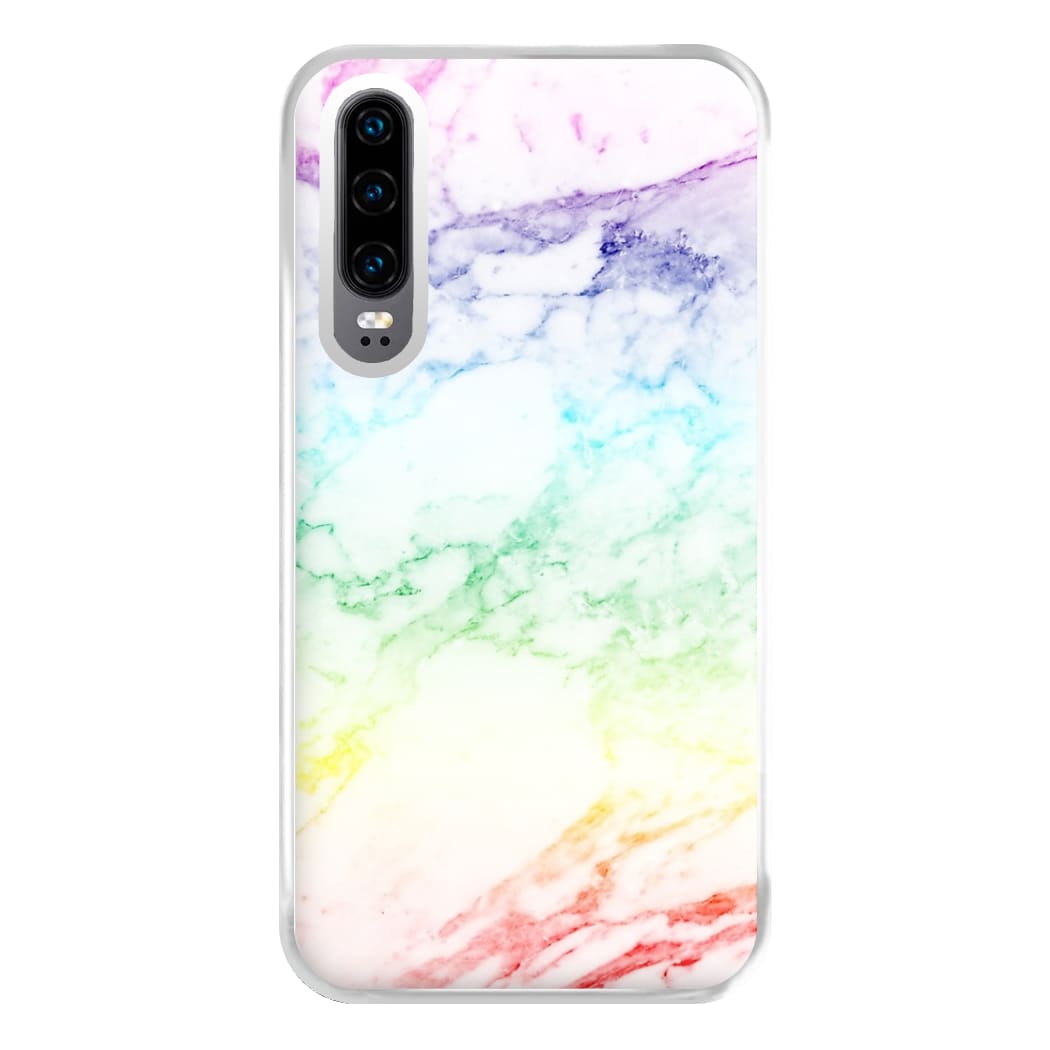 Rainbow Streak Marble Pattern Phone Case for Huawei P30