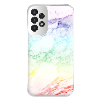 Rainbow Streak Marble Pattern Phone Case for Galaxy A53