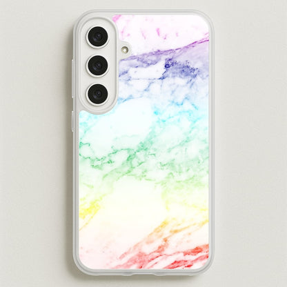 Rainbow Streak Marble Pattern Phone Case for Galaxy S25FE