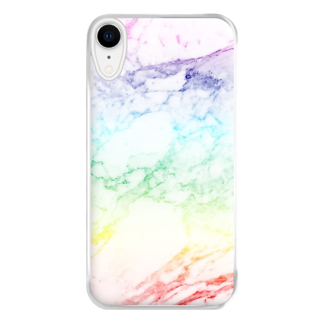 Rainbow Streak Marble Pattern Phone Case for iPhone XR