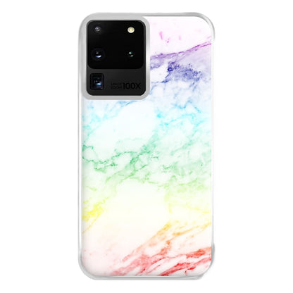 Rainbow Streak Marble Pattern Phone Case for Galaxy S20 Ultra