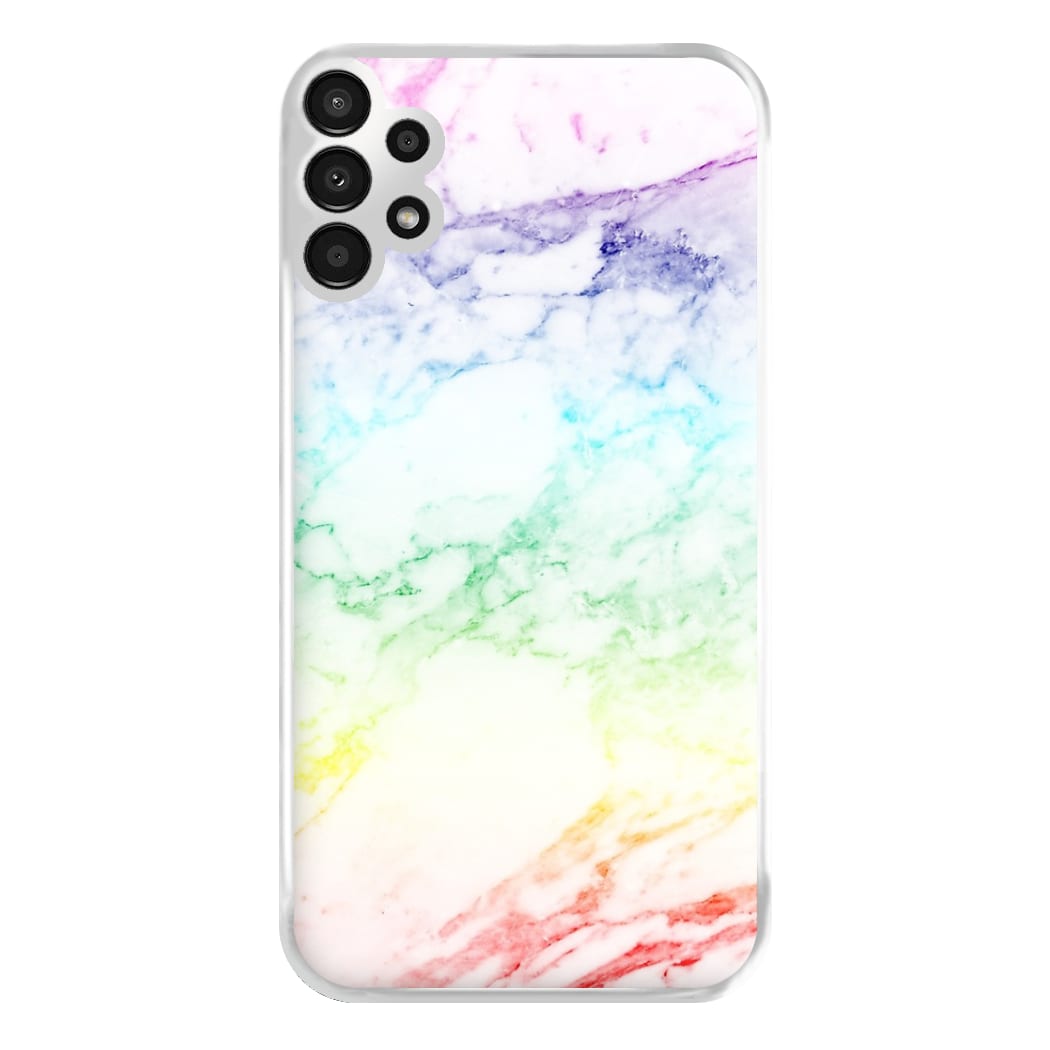 Rainbow Streak Marble Pattern Phone Case for Galaxy A13