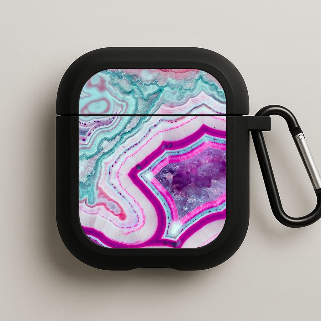 Purple Geode Pattern AirPods Case