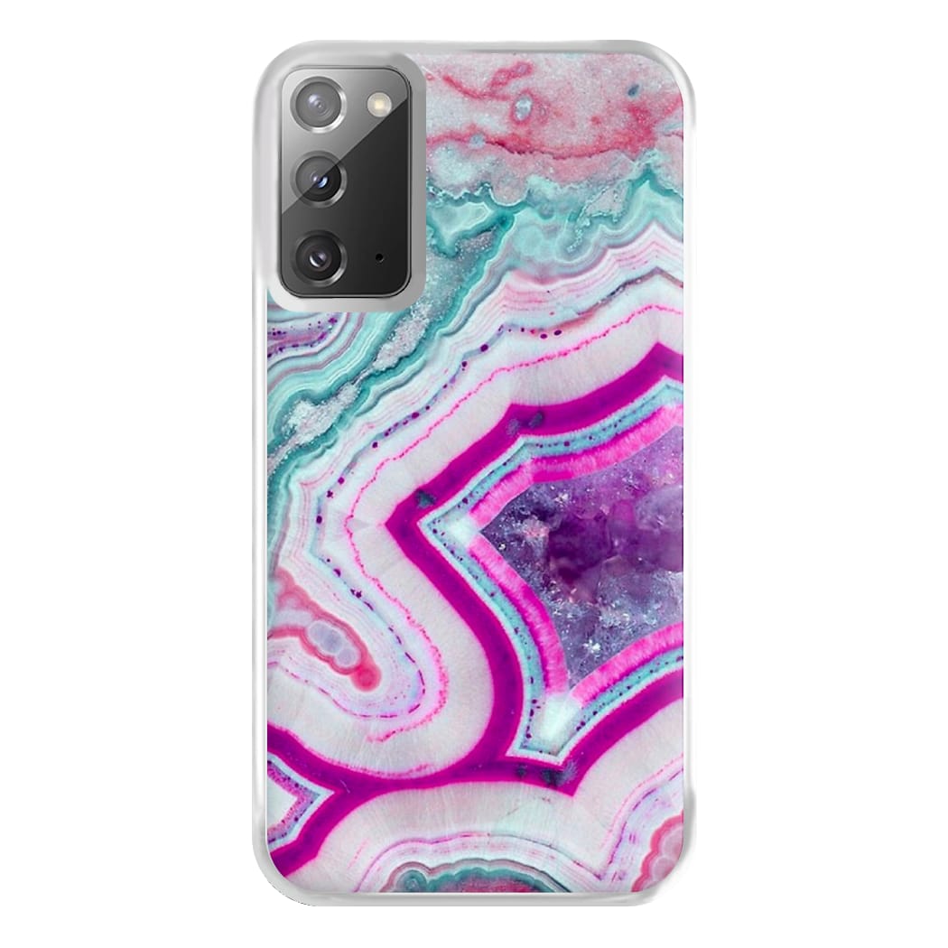 Purple Geode Pattern Phone Case for Galaxy Note 20 Ultra