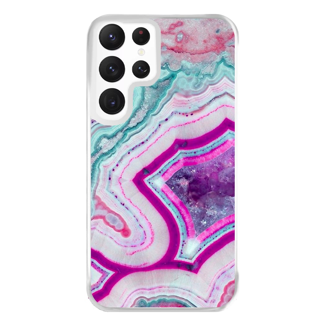 Purple Geode Pattern Phone Case for Galaxy S22 Ultra