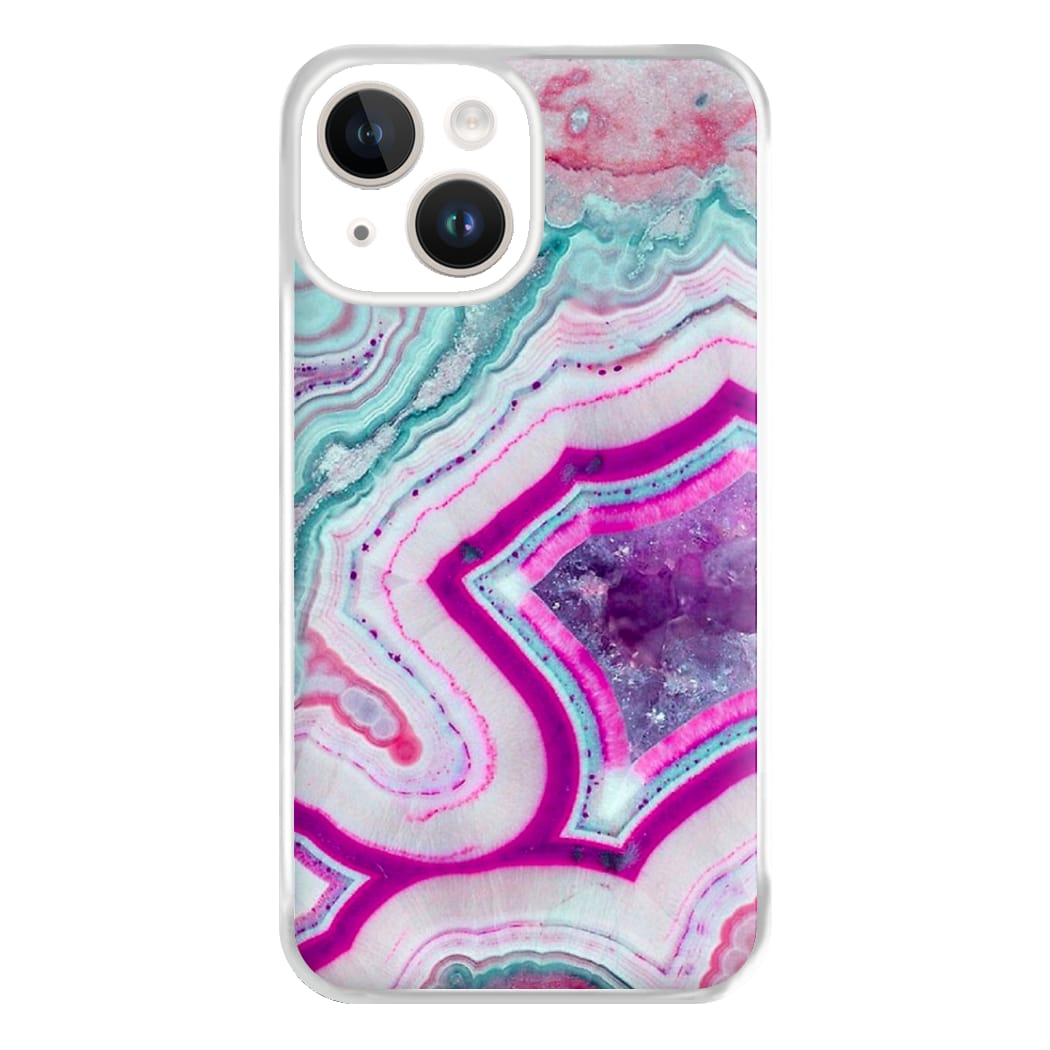 Purple Geode Pattern Phone Case for iPhone 14