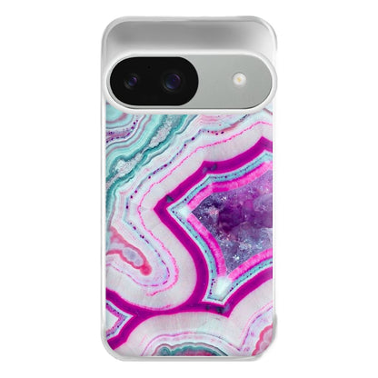 Purple Geode Pattern Phone Case for Google Pixel 9 / 9 Pro