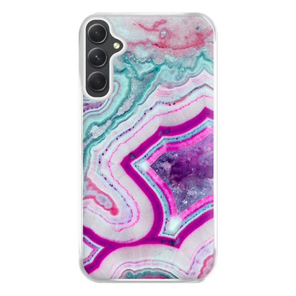 Purple Geode Pattern Phone Case for Galaxy A14