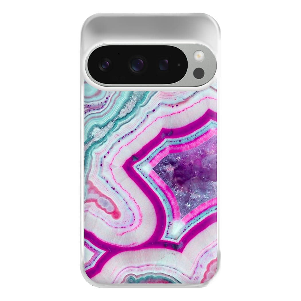 Purple Geode Pattern Phone Case for Google Pixel 9 Pro XL