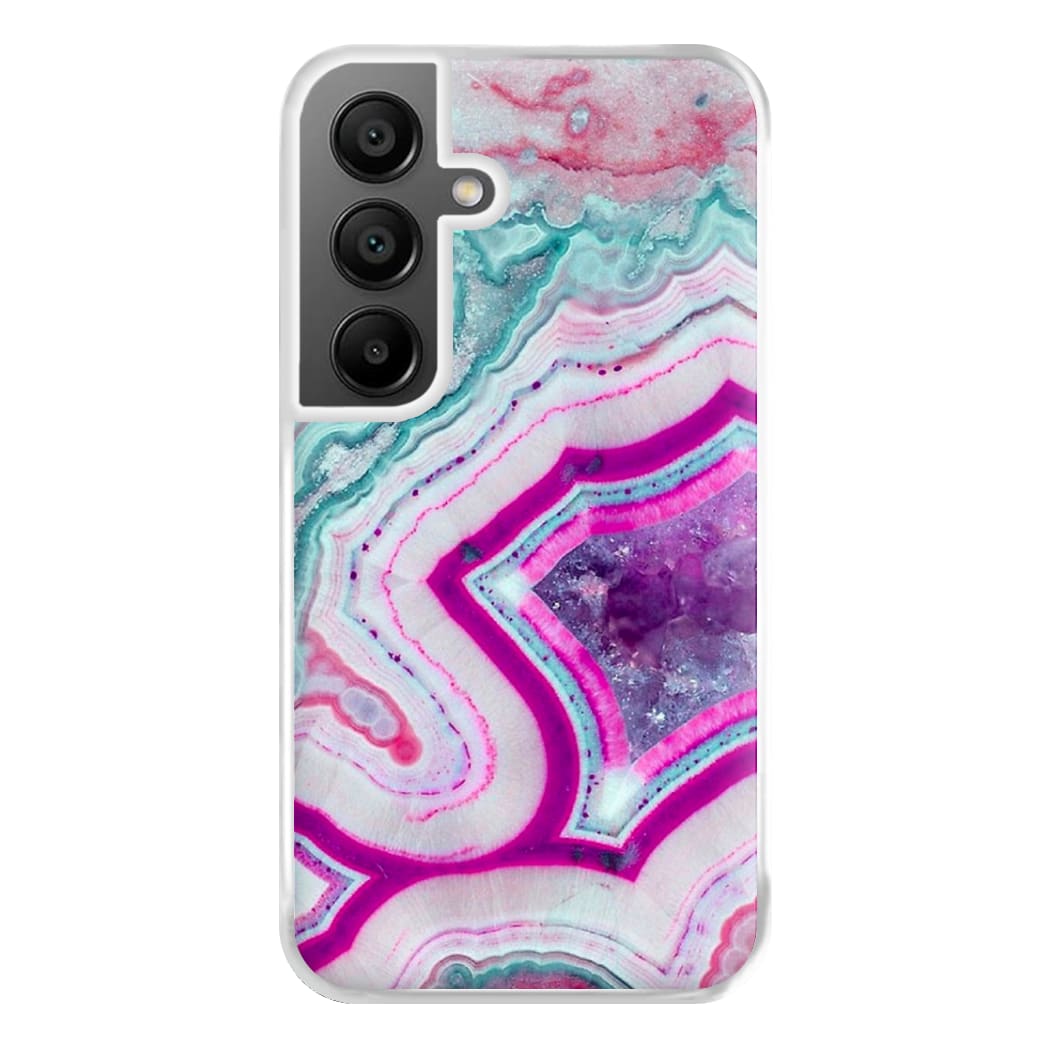 Purple Geode Pattern Phone Case for Galaxy A55