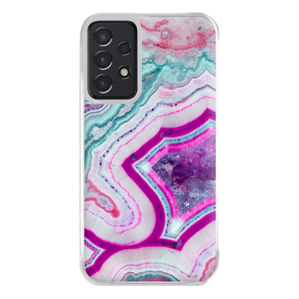 Purple Geode Pattern Phone Case for Galaxy A52 / A52s